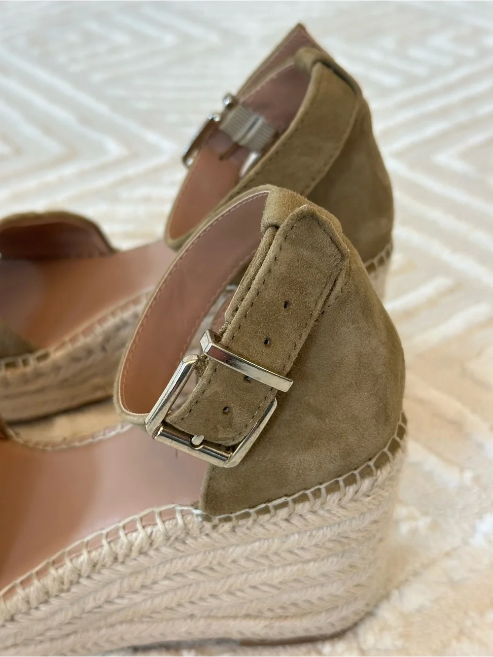 Nordstrom Carmen Olive Green Espadrille Wedge Sandals Boho Coastal Resort Size 6